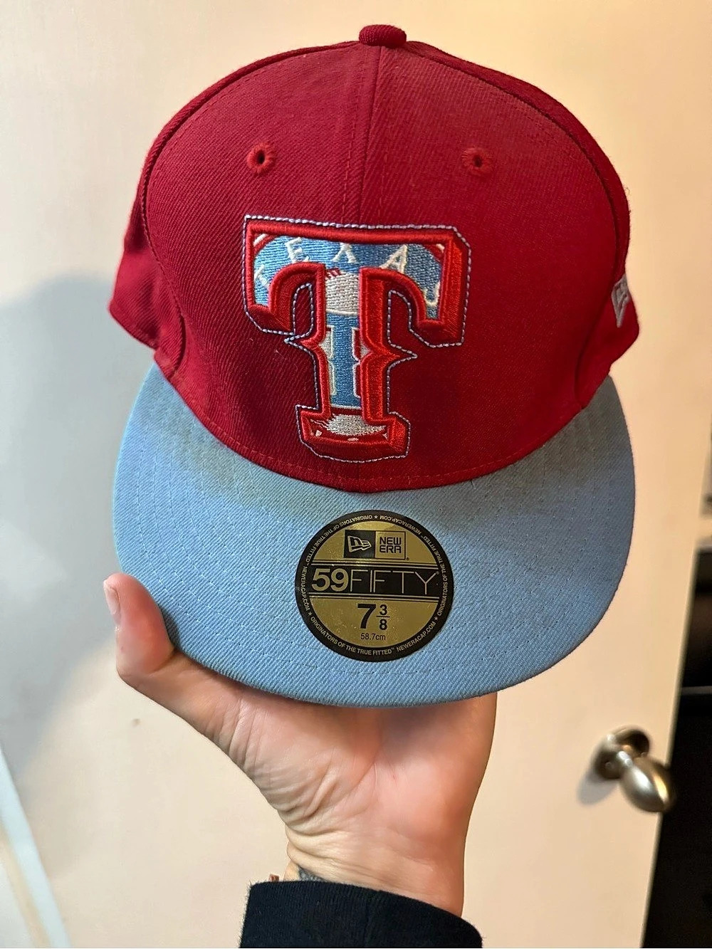 New Era Texas Rangers New Era 59FIFTY Fitted Hat 59FIFTY Fitted Cap Red & Blue 7